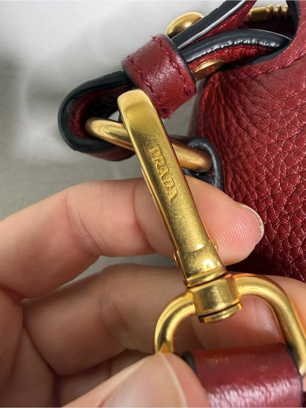 Prada Dual Strap Zip Tote Vitello Daino Medium Red